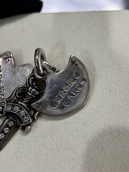 Chrome Hearts Three-Element White Diamond Pendant-yf