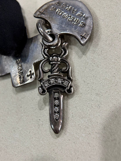 Chrome Hearts Three-Element White Diamond Pendant-yf