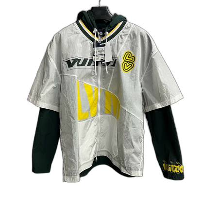 Louis Vuitton White Zip-Up Hooded Jacket