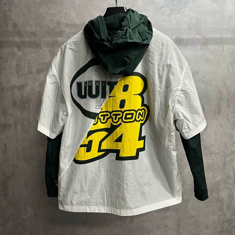 Louis Vuitton White Zip-Up Hooded Jacket