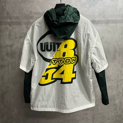 Louis Vuitton White Zip-Up Hooded Jacket