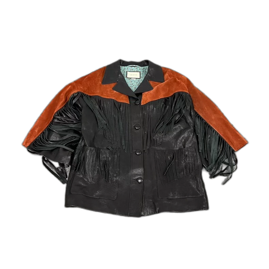 Gucci Fringe Leather Jacket with Studs