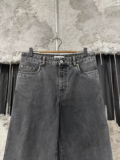 Grey Denim Pants by miumiu