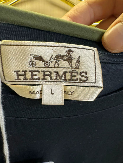 Hermes Logo Print Short Sleeve T-Shirt