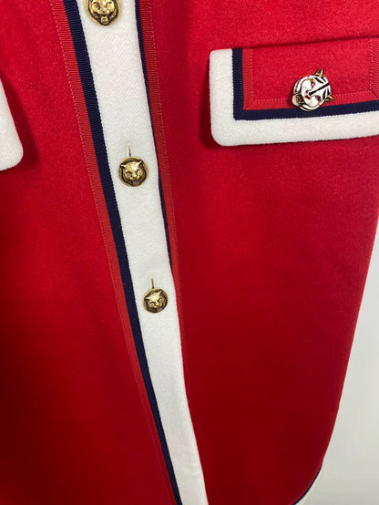 Gucci Tiger Button Wool Coat