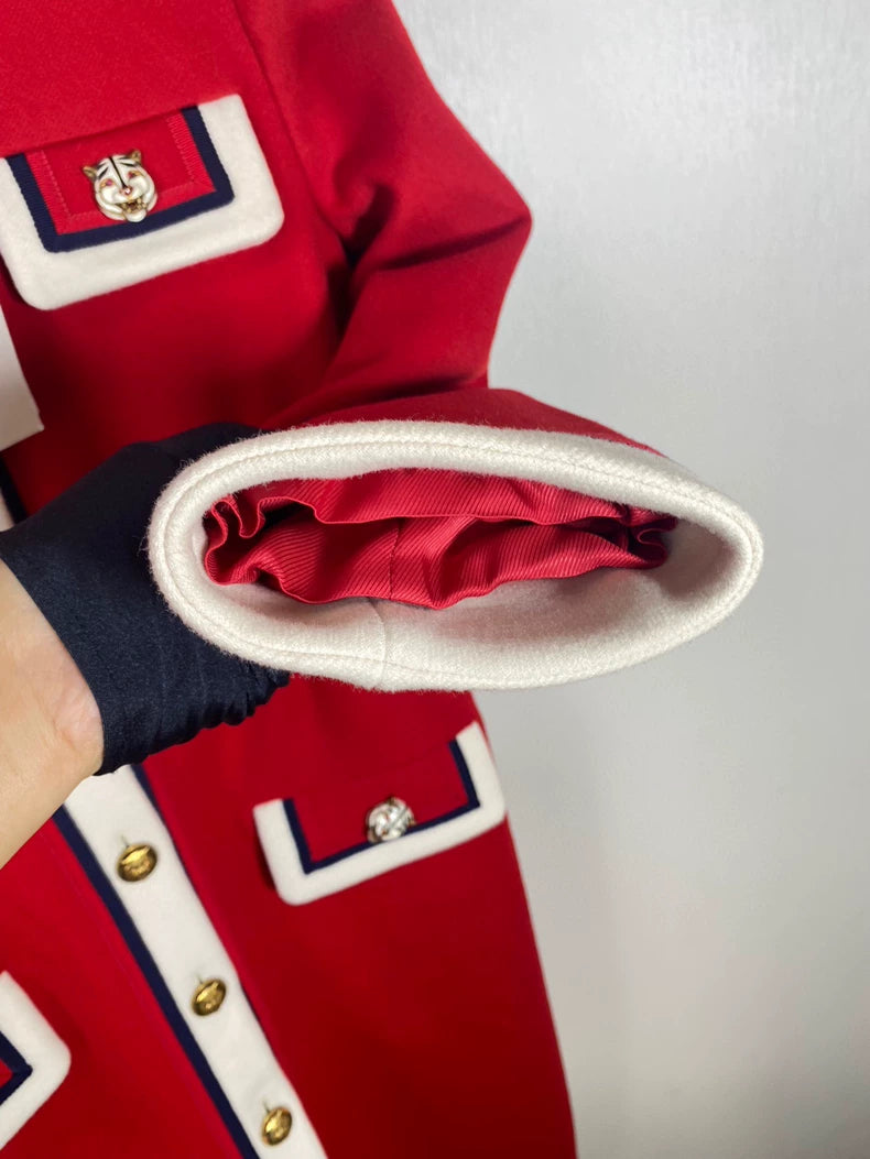 Gucci Tiger Button Wool Coat