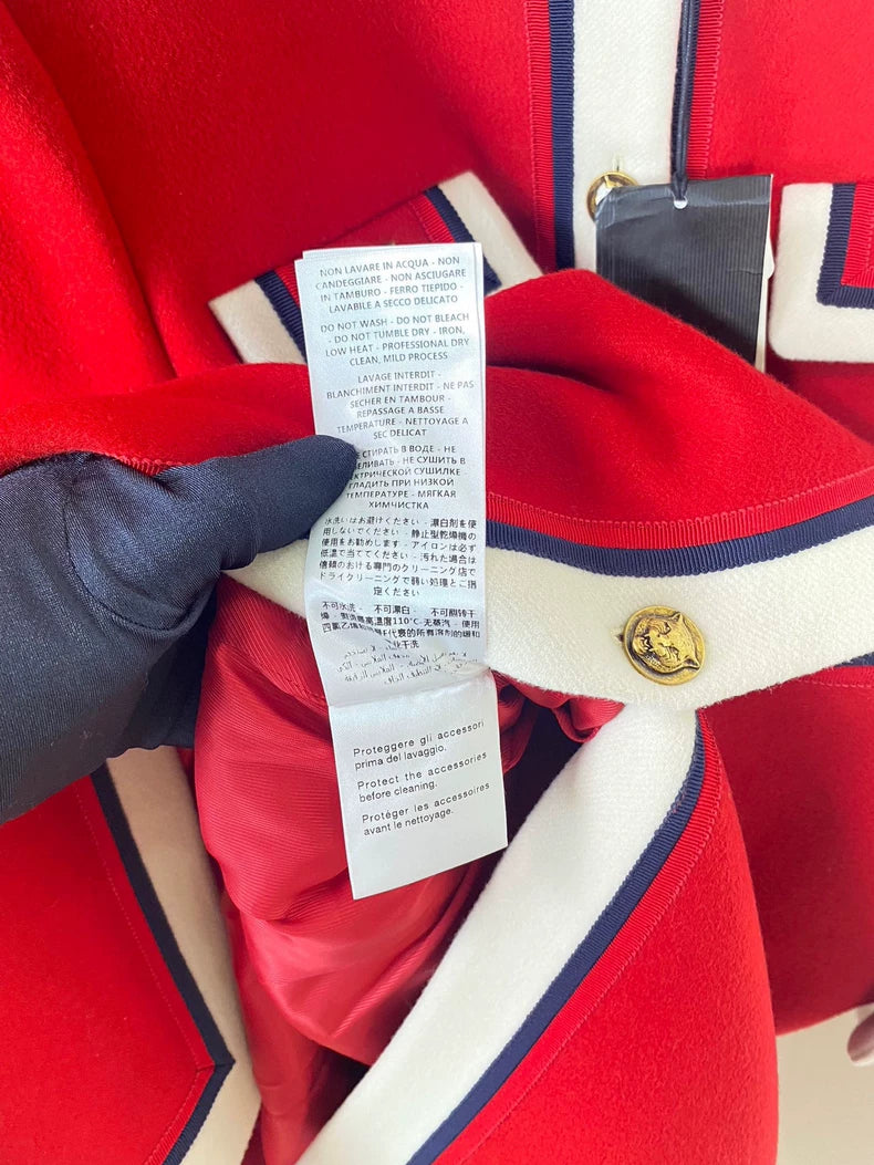 Gucci Tiger Button Wool Coat