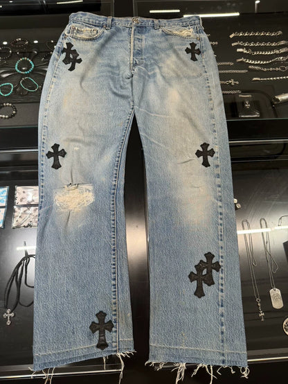 Chrome Hearts x Levi's 501 Distressed Jeans-yf