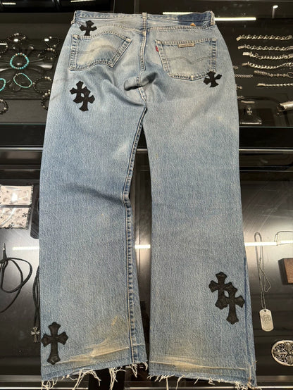 Chrome Hearts x Levi's 501 Distressed Jeans-yf