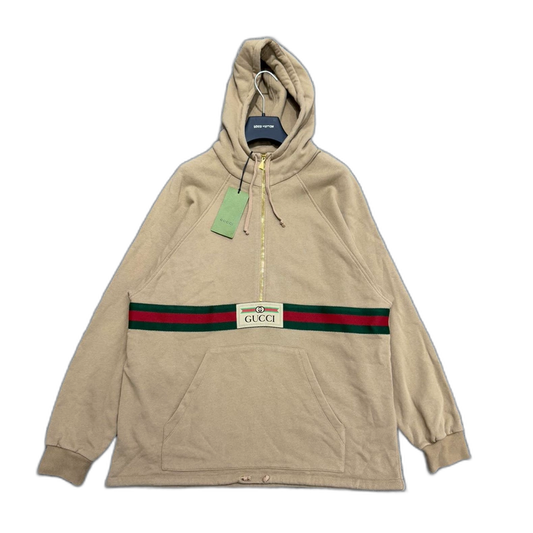 Gucci Brown Half-Zip Hoodie-zp