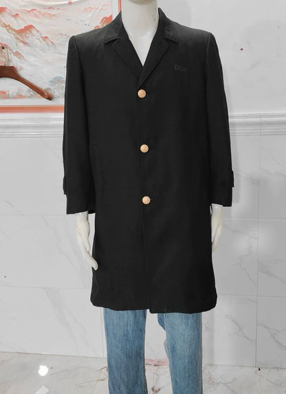 Vintage Dior Black Wool Long Coat