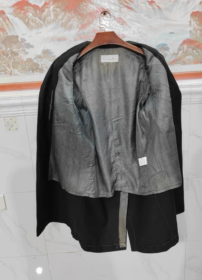 Vintage Dior Black Wool Long Coat