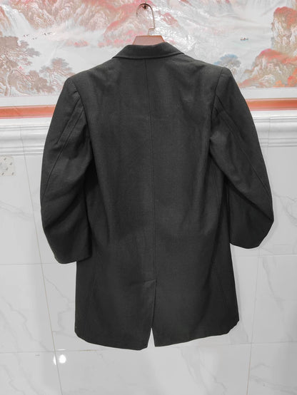 Vintage Dior Black Wool Long Coat