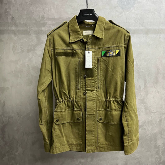 Saint Laurent Olive Green Logo Jacket