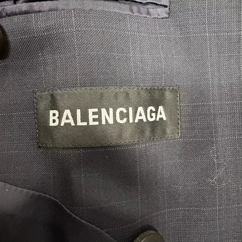 Balenciaga Plaid Wool Coat Size 44