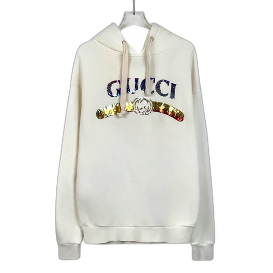 Gucci Logo Sequined Hooded Sweatshirt