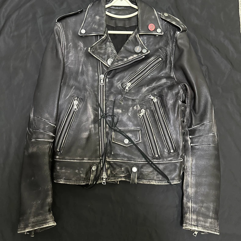 Amiri Vintage Biker Jacket with Vampire Design