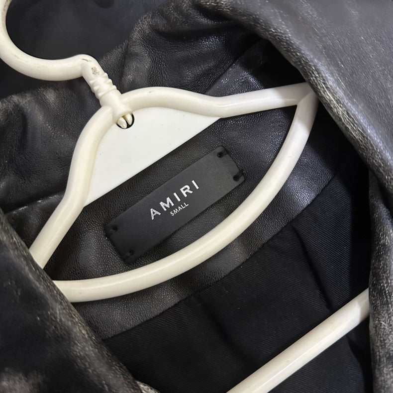 Amiri Vintage Biker Jacket with Vampire Design