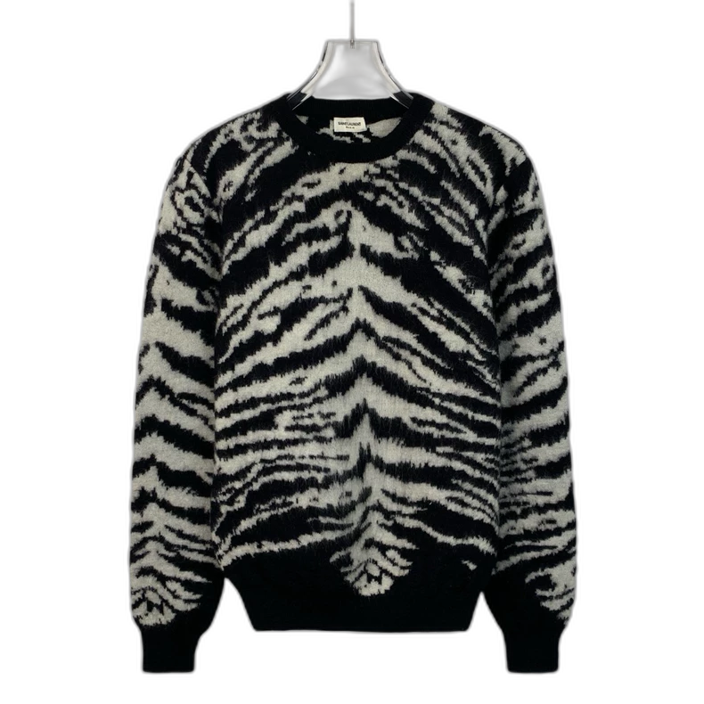 Saint Laurent Black and White Knit Sweater