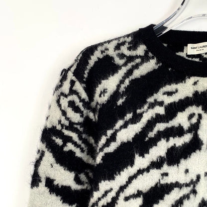 Saint Laurent Black and White Knit Sweater