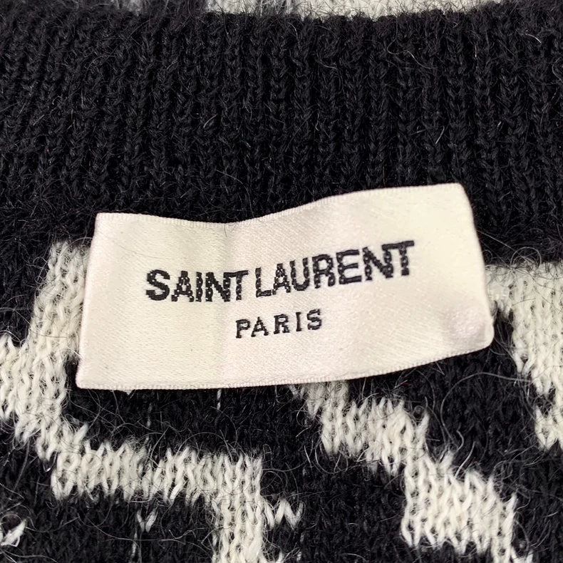 Saint Laurent Black and White Knit Sweater