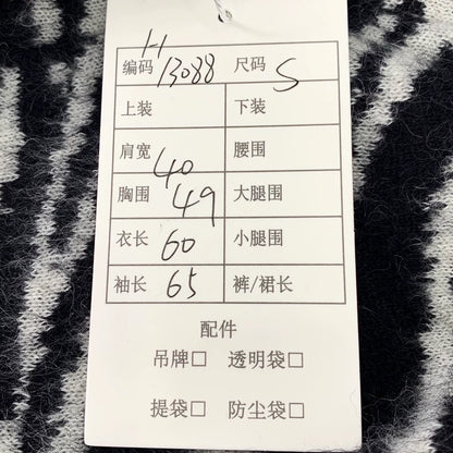 Saint Laurent Black and White Knit Sweater