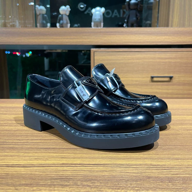 Prada Glossy Leather Loafers