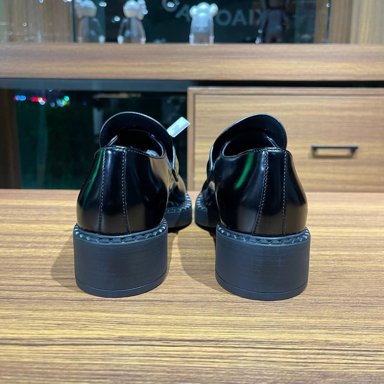 Prada Glossy Leather Loafers