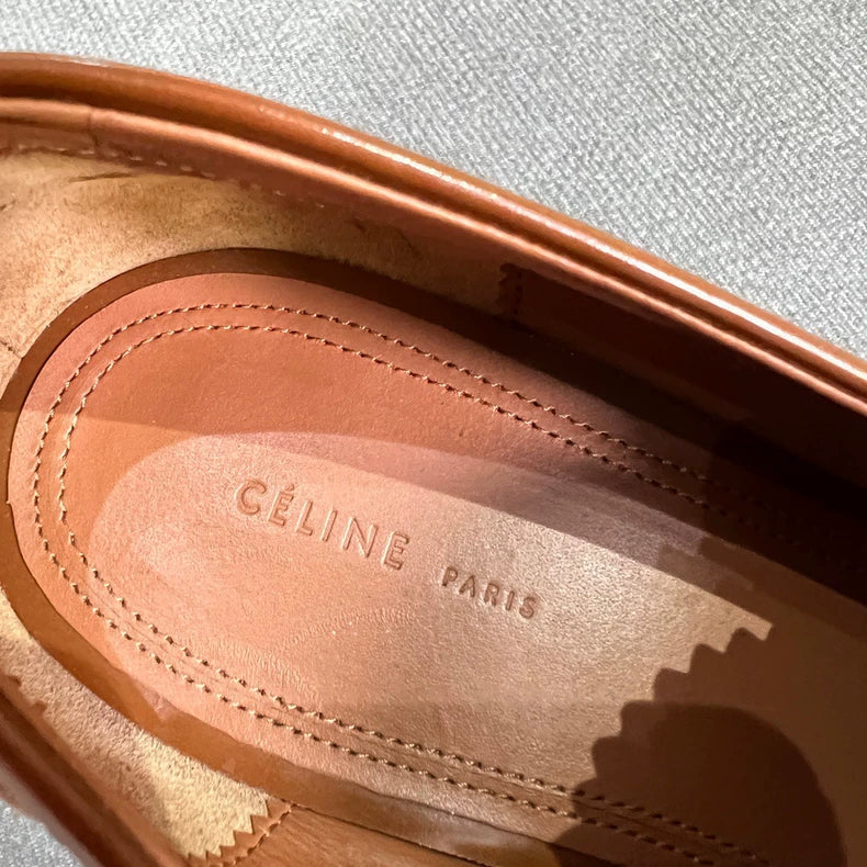 Celine Caramel Thick-Footbed Loafers