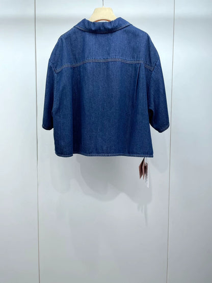 miumiu Denim Short Sleeve Top