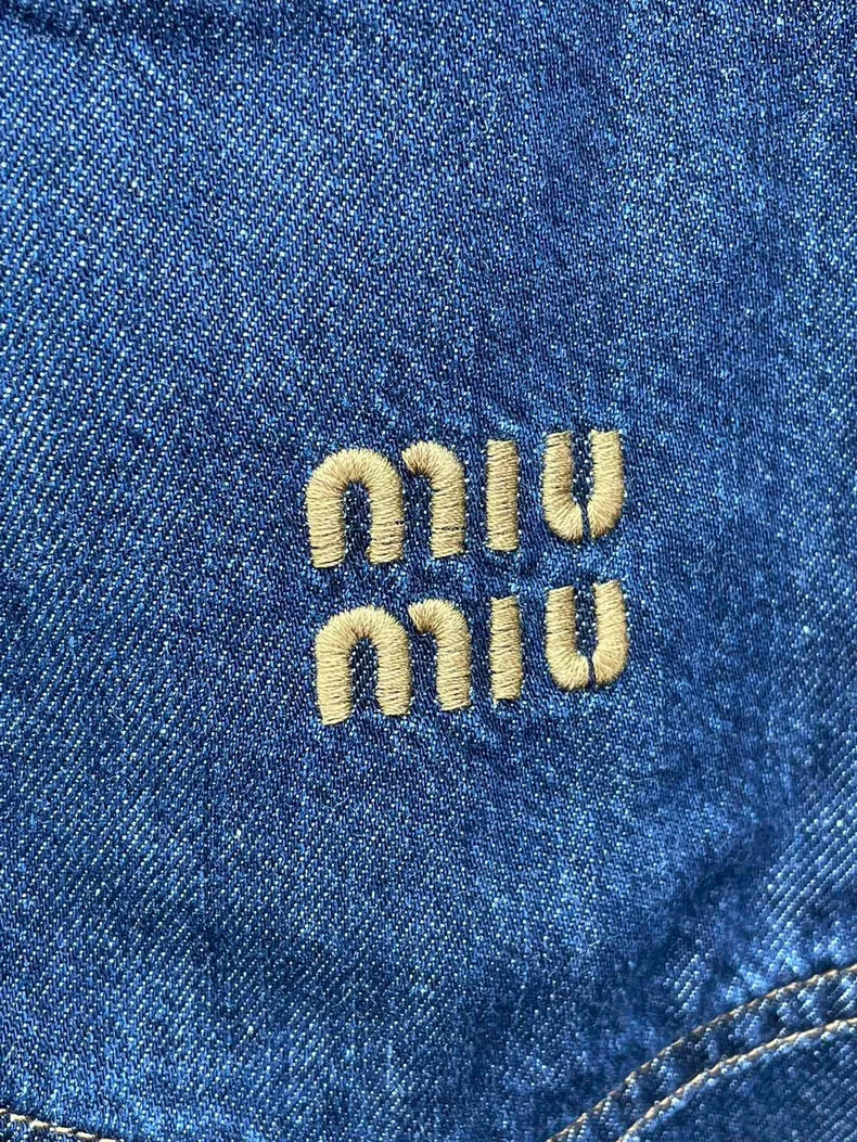 miumiu Denim Short Sleeve Top