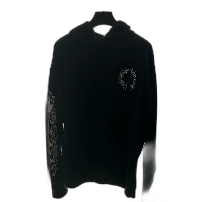 Chrome Hearts Black Hoodie with Floral Design