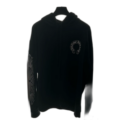 Chrome Hearts Black Hoodie with Floral Design