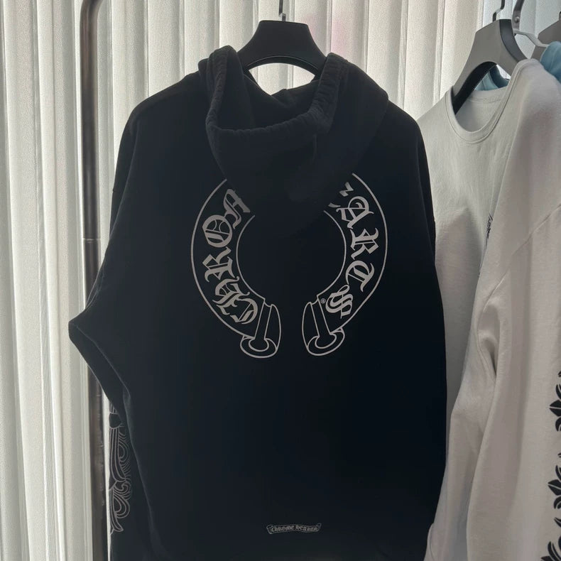 Chrome Hearts Black Hoodie with Floral Design
