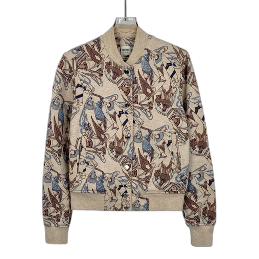 Hermes Brown Print Cotton Jacket