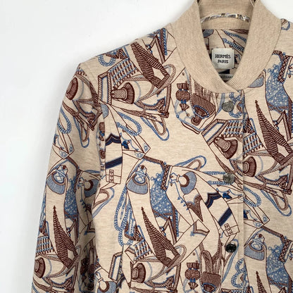 Hermes Brown Print Cotton Jacket