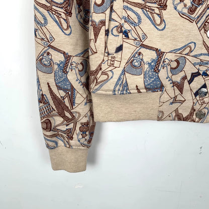 Hermes Brown Print Cotton Jacket