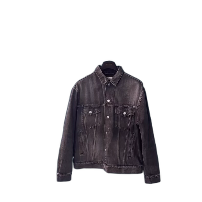 Balenciaga Distressed Logo Denim Jacket