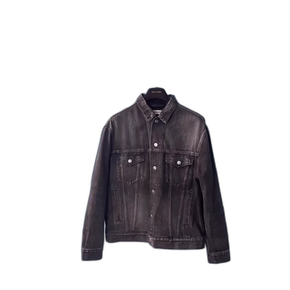 Balenciaga Distressed Logo Denim Jacket