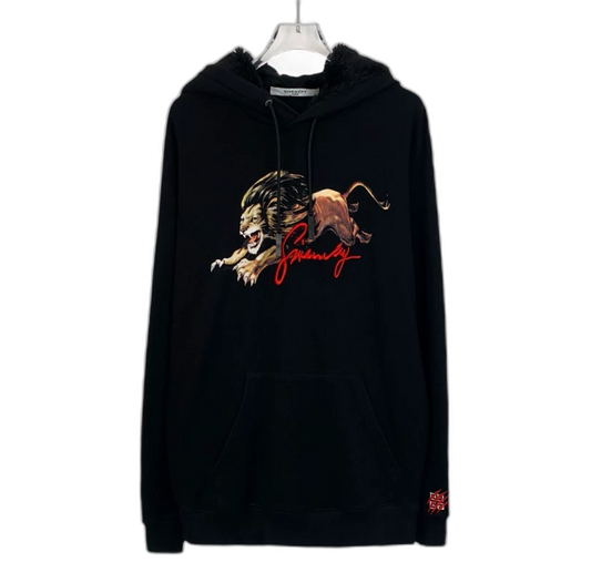 Givenchy Black Tiger Print Hoodie M