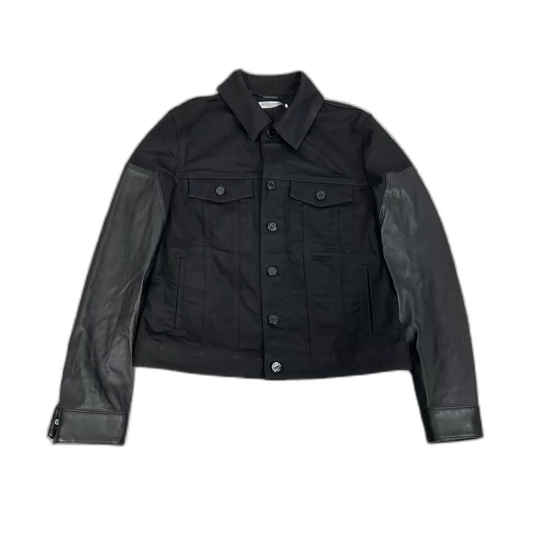 Givenchy Denim Jacket with Leather Sleeves