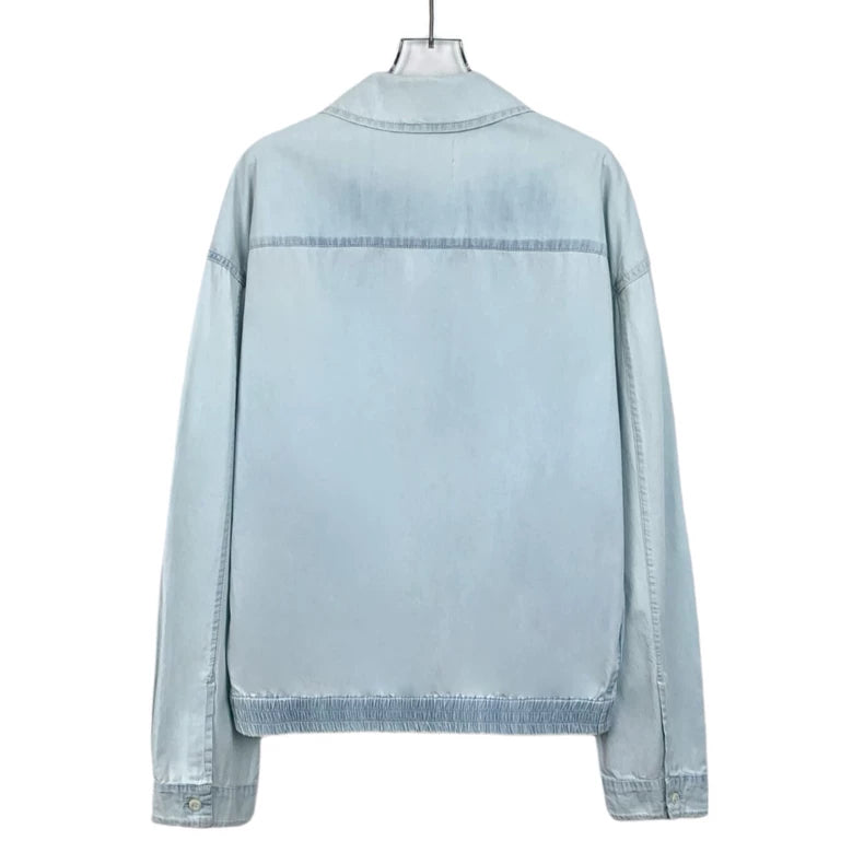 MiuMiu Light Blue Logo Denim Jacket