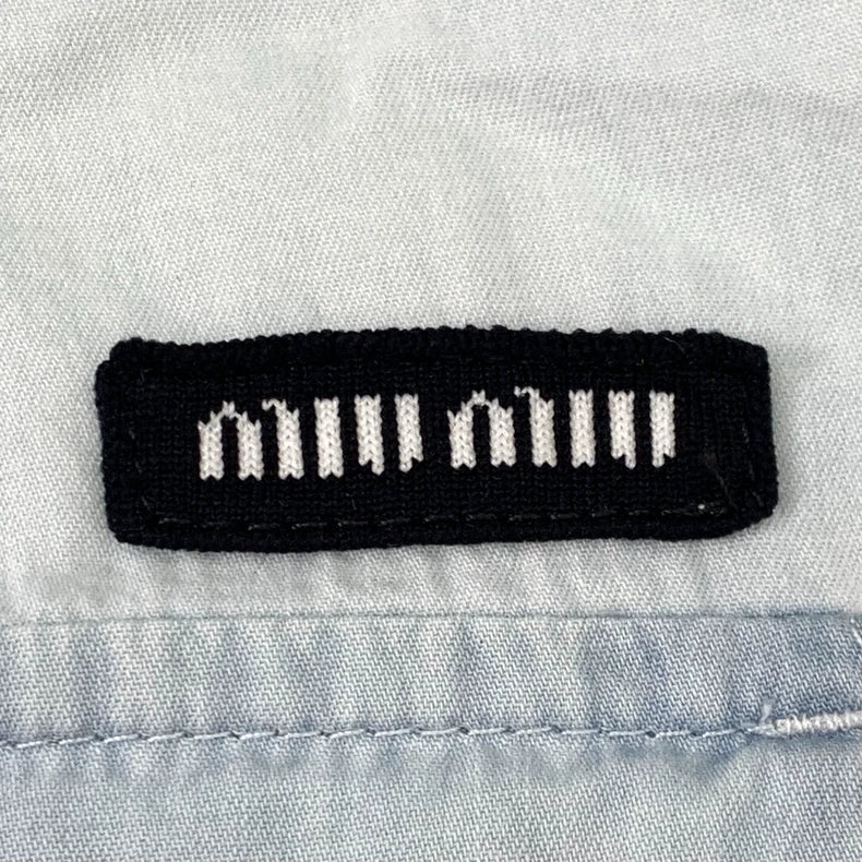 MiuMiu Light Blue Logo Denim Jacket