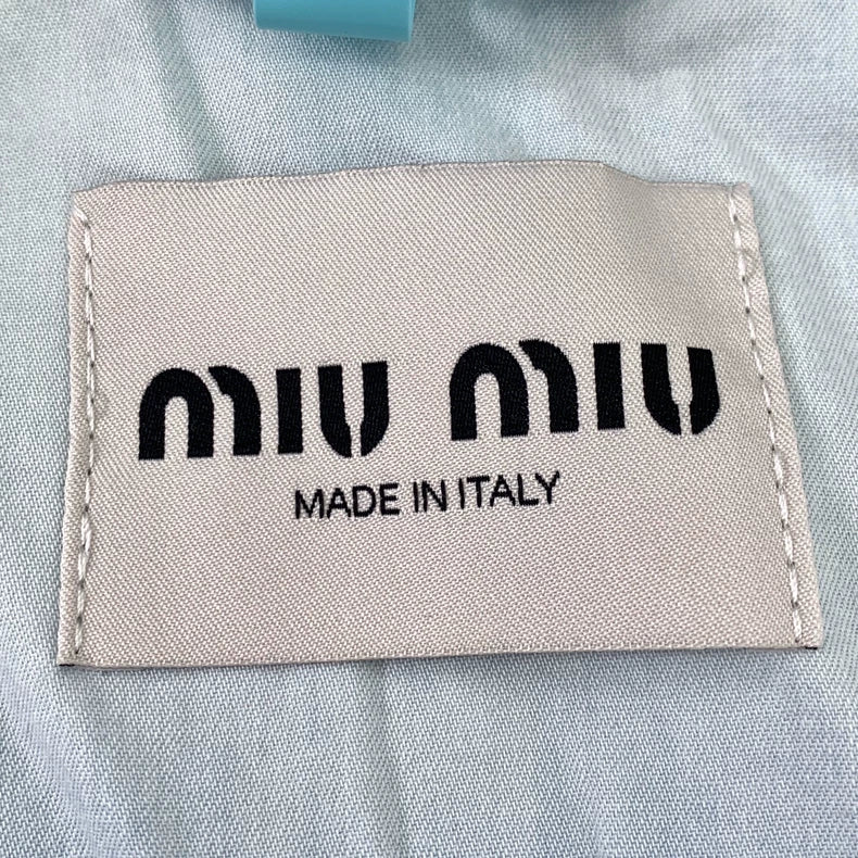 MiuMiu Light Blue Logo Denim Jacket