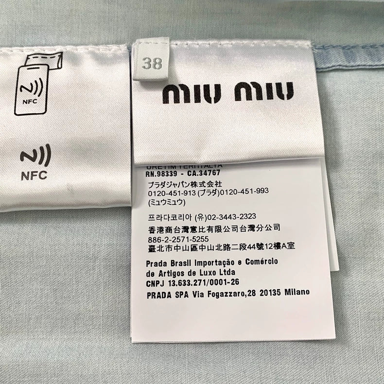MiuMiu Light Blue Logo Denim Jacket