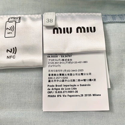 MiuMiu Light Blue Logo Denim Jacket