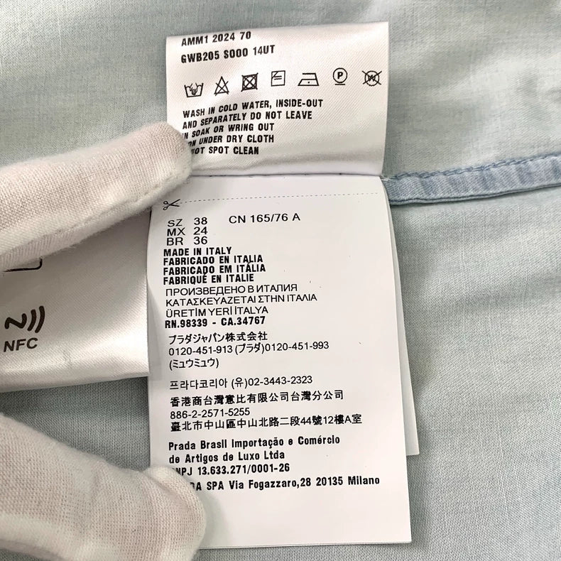 MiuMiu Light Blue Logo Denim Jacket