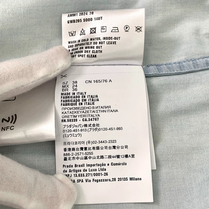 MiuMiu Light Blue Logo Denim Jacket