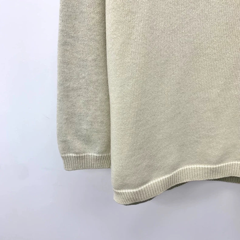 Loewe Beige Logo Embroidered Long Sleeve Polo
