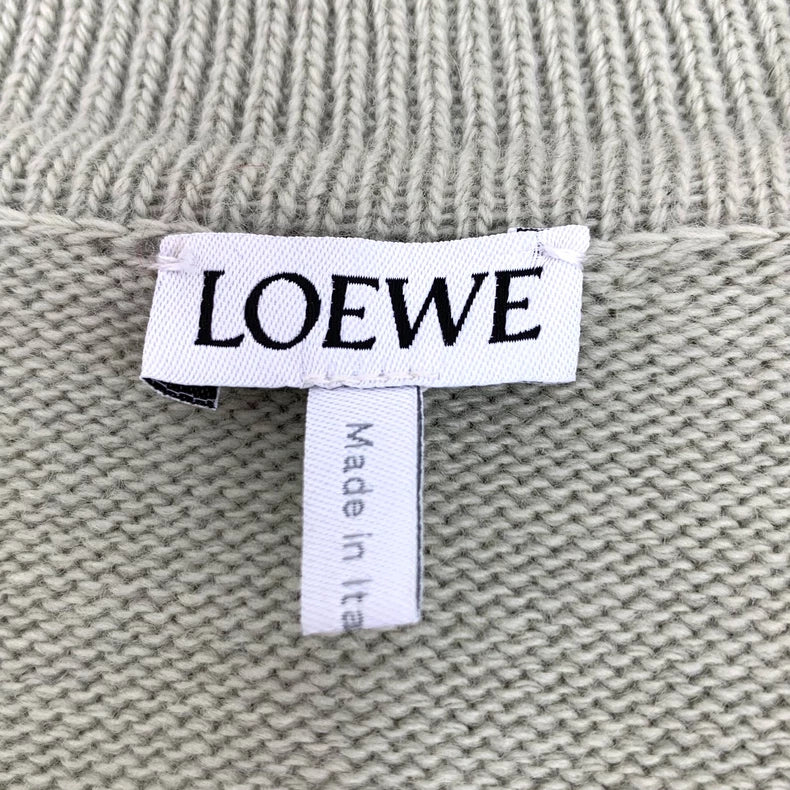 Loewe Beige Logo Embroidered Long Sleeve Polo
